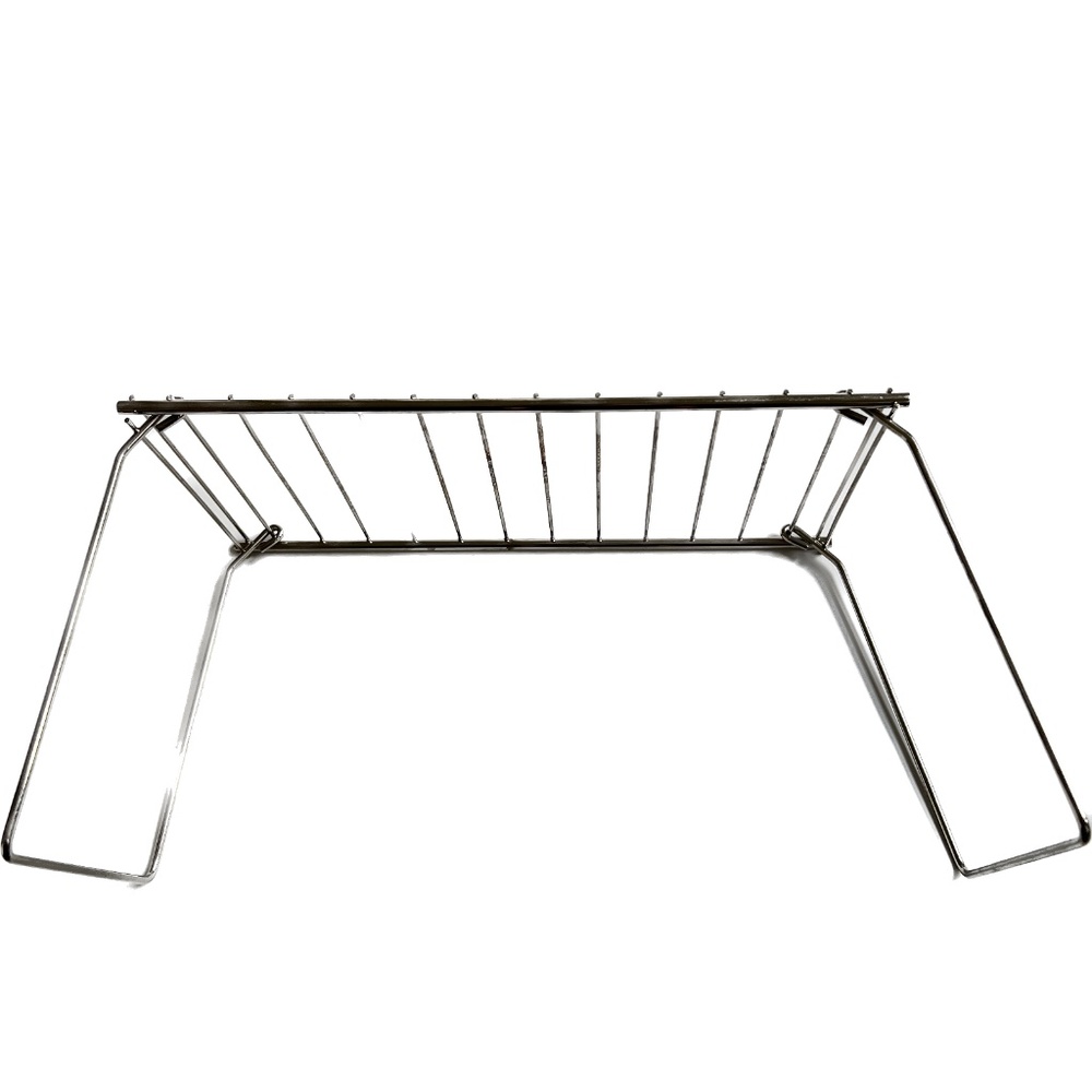 Folding Metal Stand Campfire Mirro Explorer's Grip Cooking Camp Ourdoor New